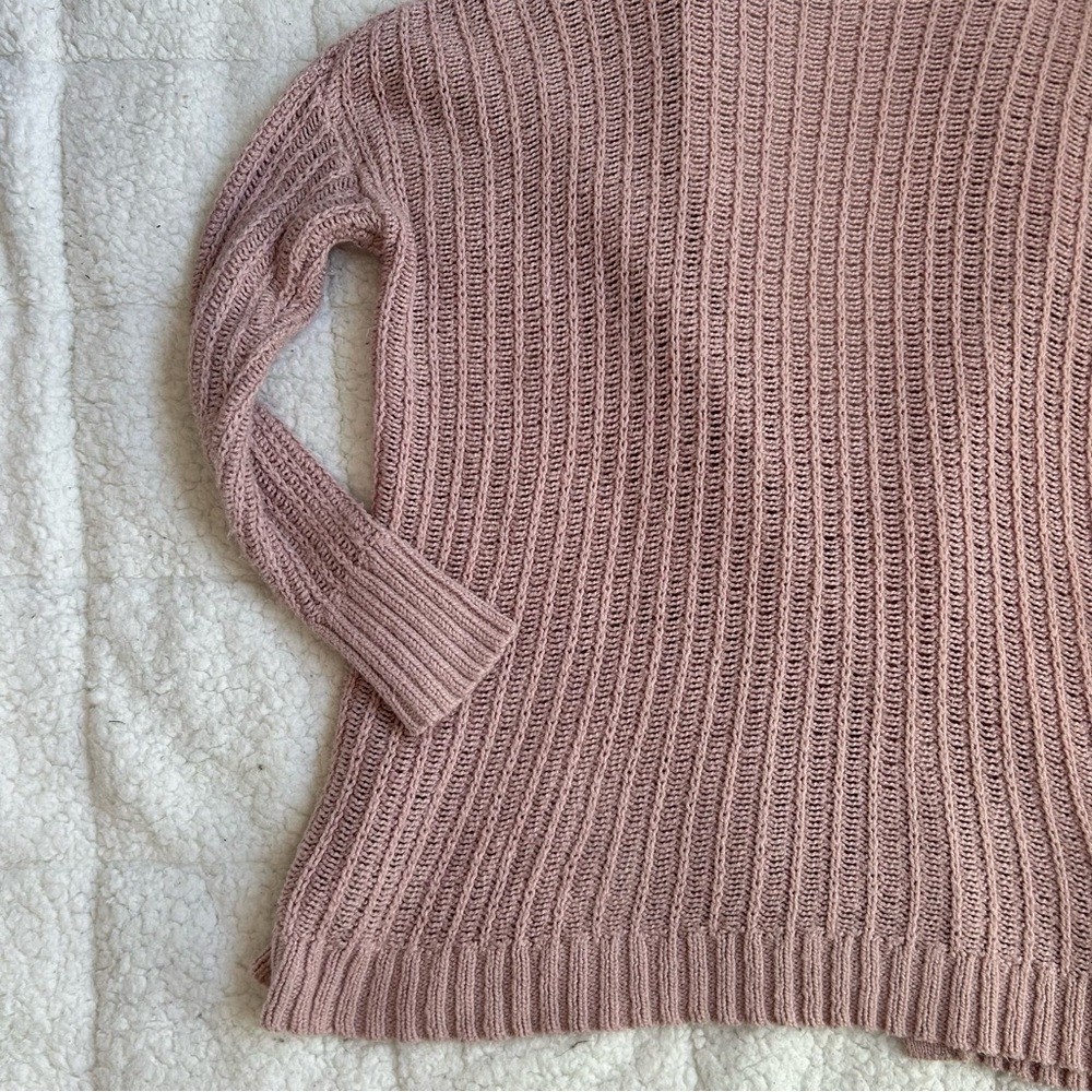 American Eagle Outfitters - Women's Pink Hooded Sweater Cardigan - Picture 8 of 9